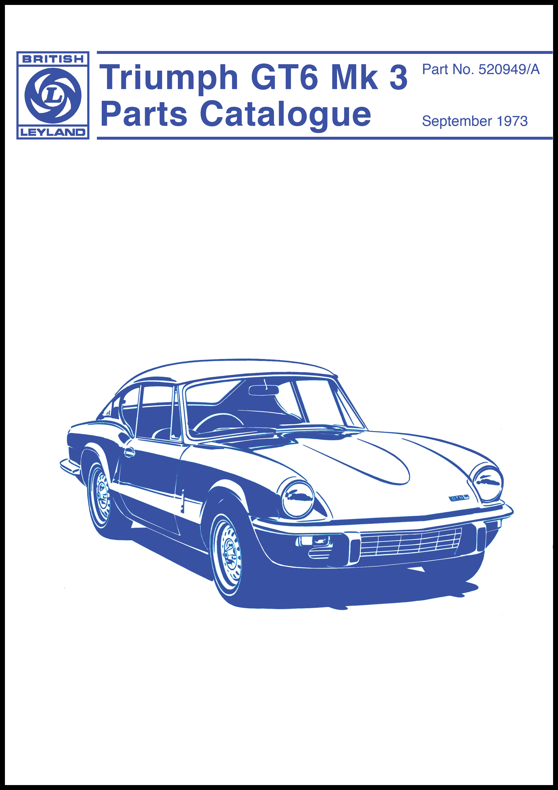 Triumph GT6 Mk 3 <br>Parts Catalogue