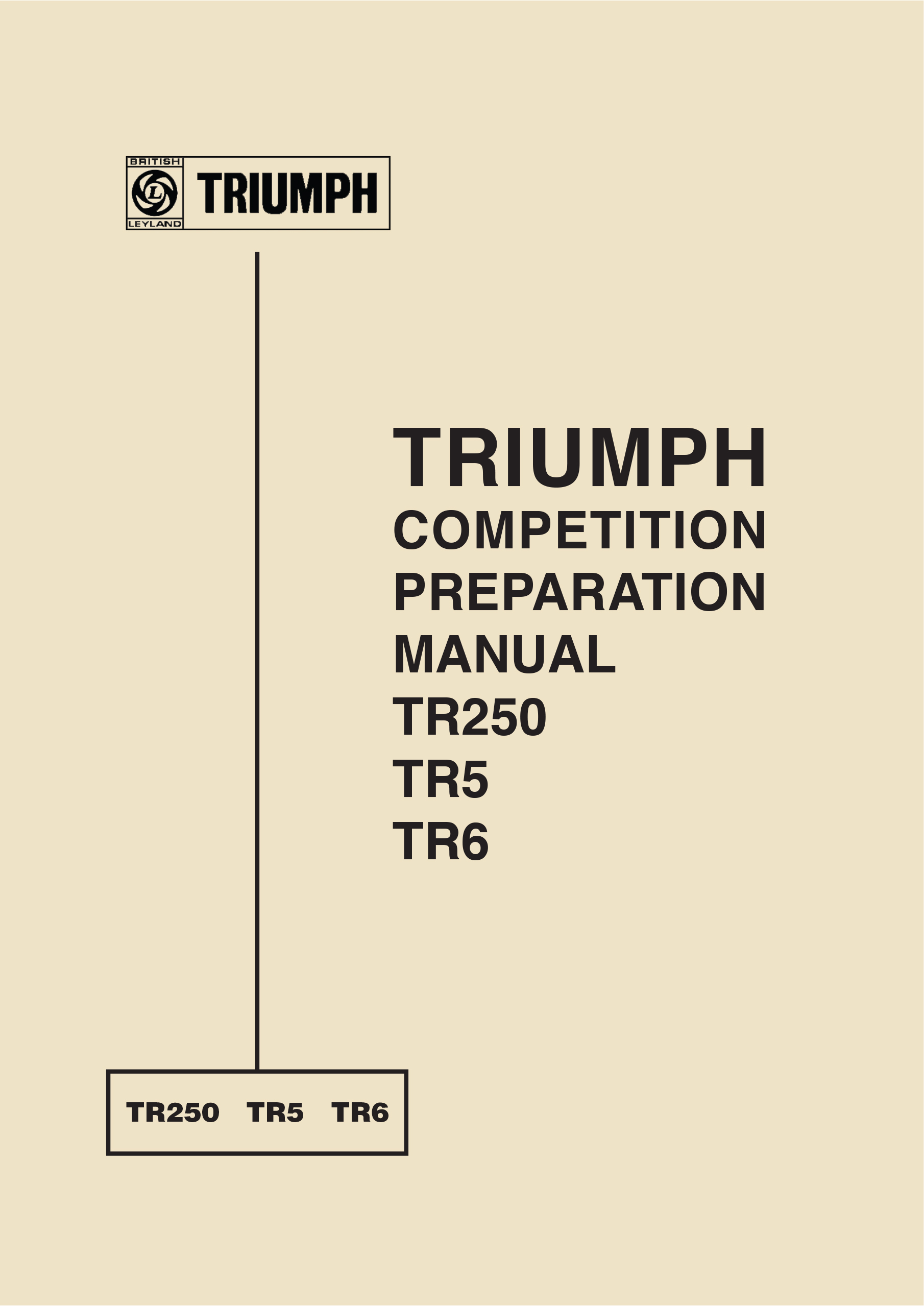 Triumph <br>Competition Preparation Manual<br> TR250 TR5 TR6