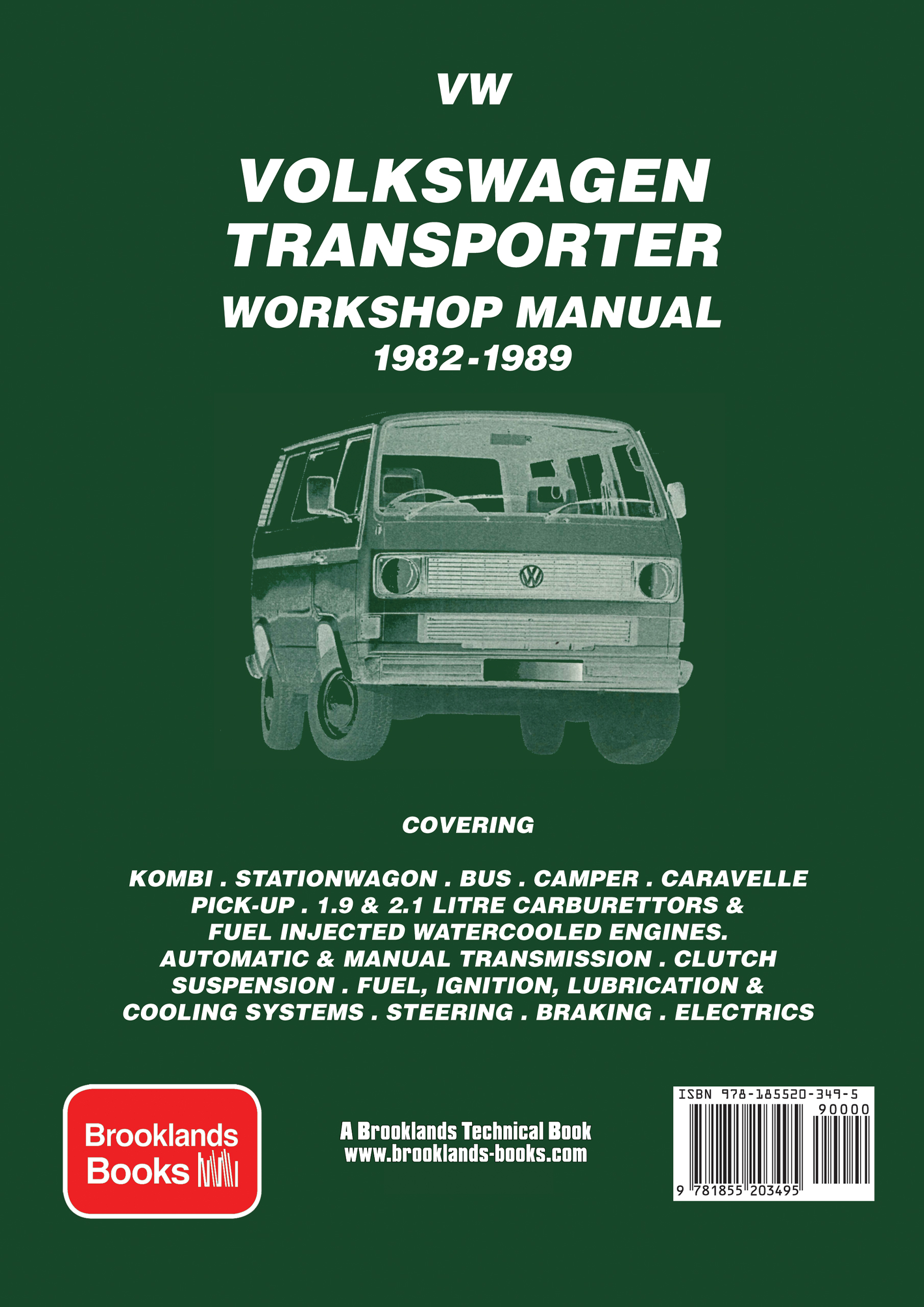 VW Transporter Petrol <br>Workshop Manual Owners Edition <br>1982-1989 - Image 2