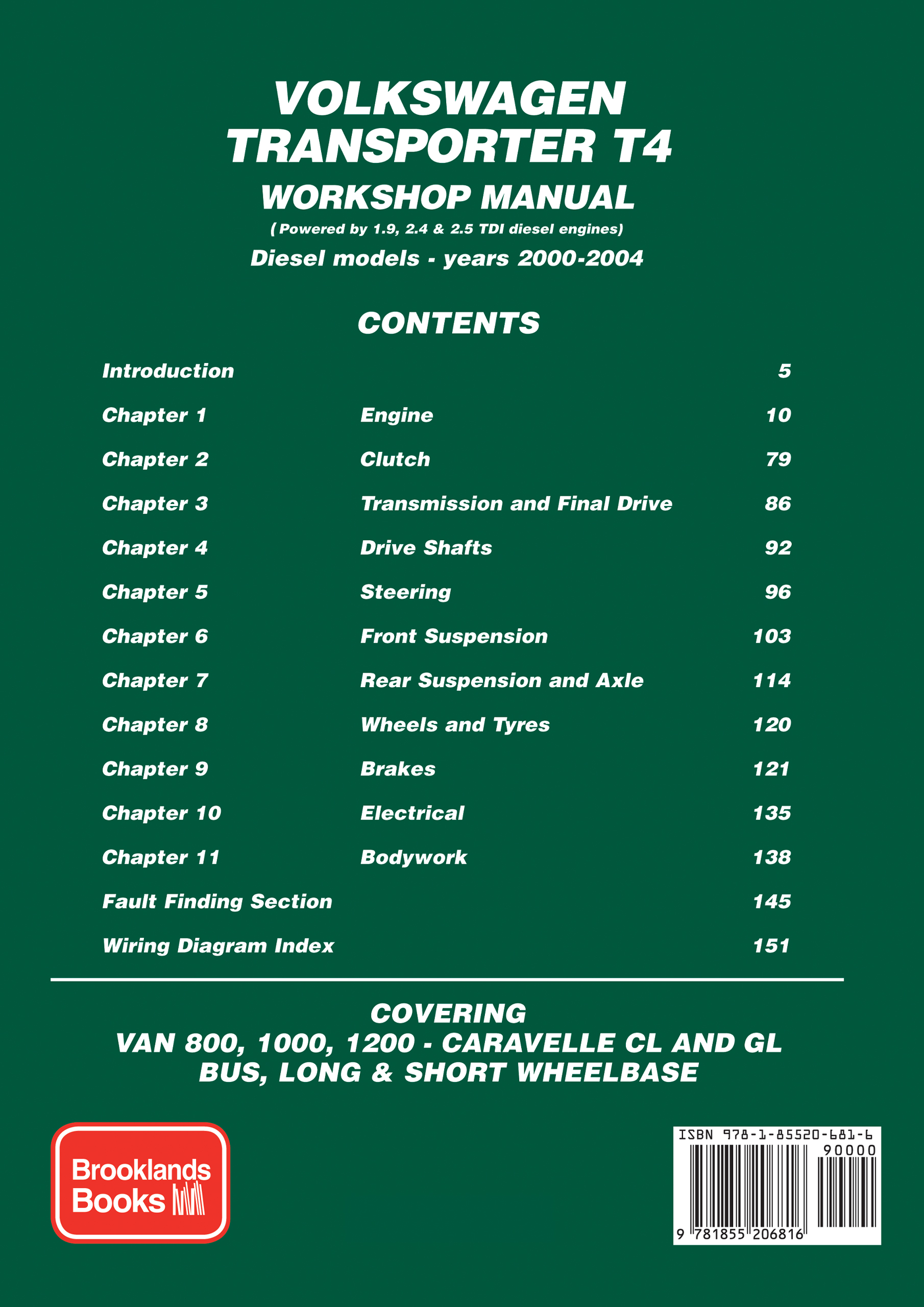 VW Transporter T4 Diesel <br>Workshop Manual Owners Edition<br> 2000-2004 - Image 2