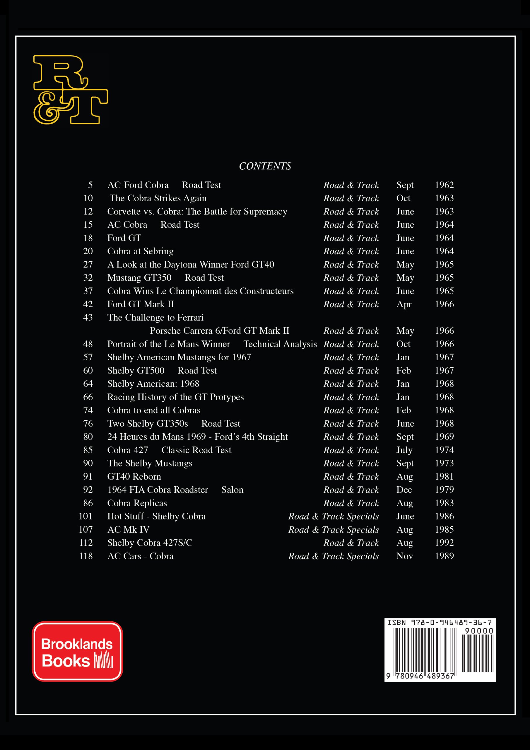 Road & Track on <br>Cobra, Shelby and Ford GT40<br>1962-1992 - Image 2