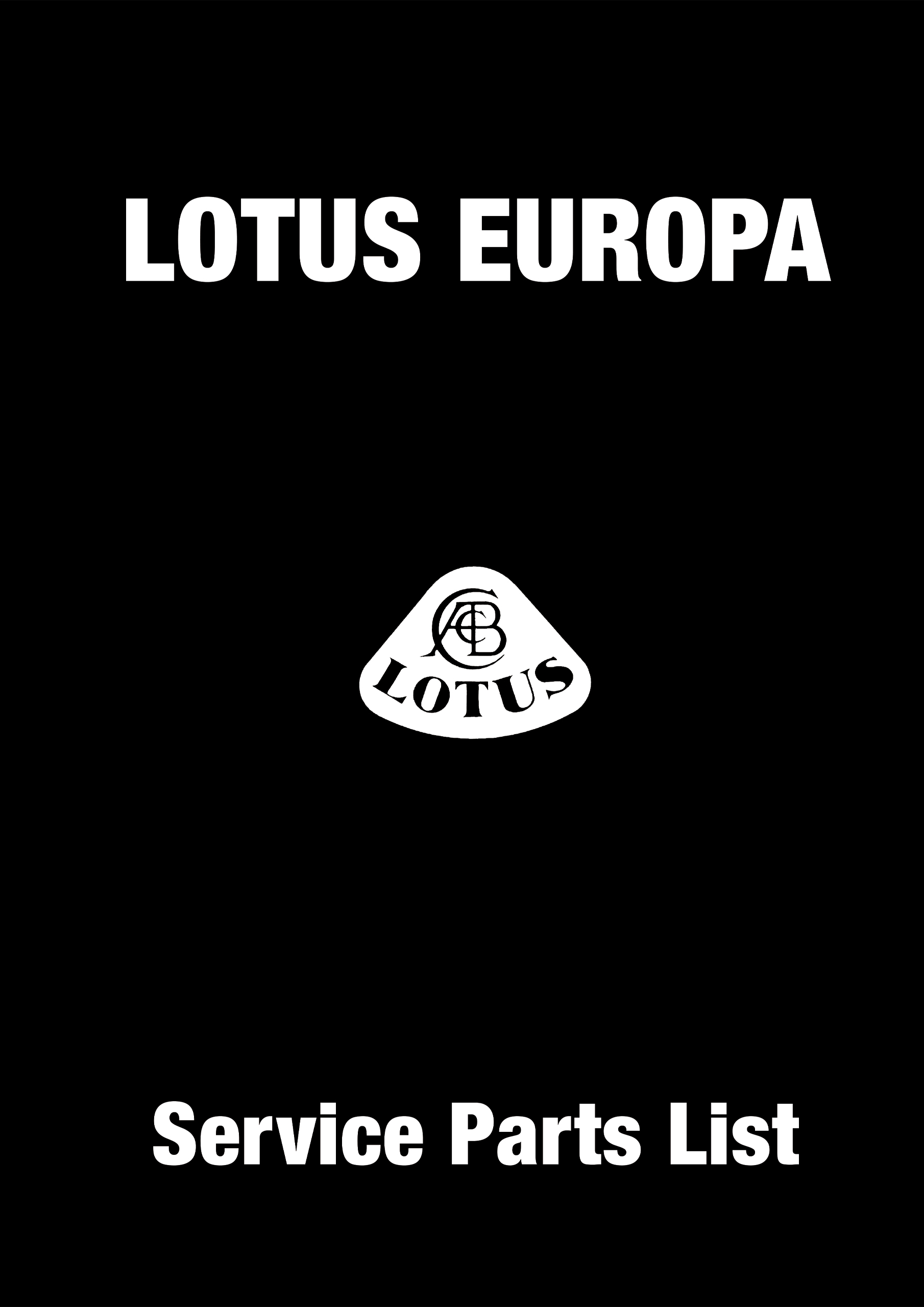 Lotus Europa<br>Service Parts List